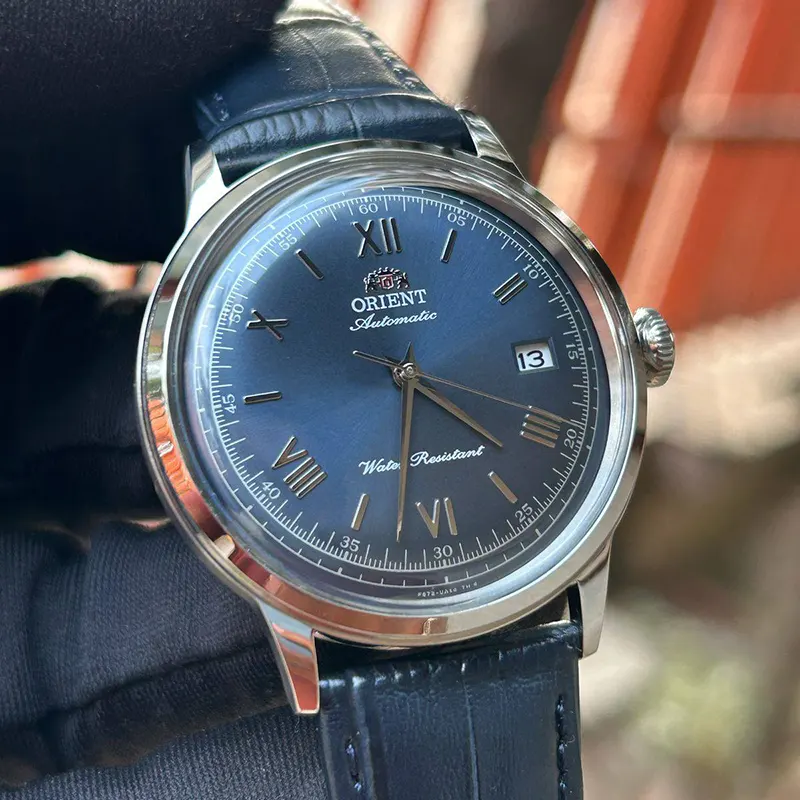 Orient Bambino Version II Navy Blue Curved Dial Men's Watch- RA-AC0024L